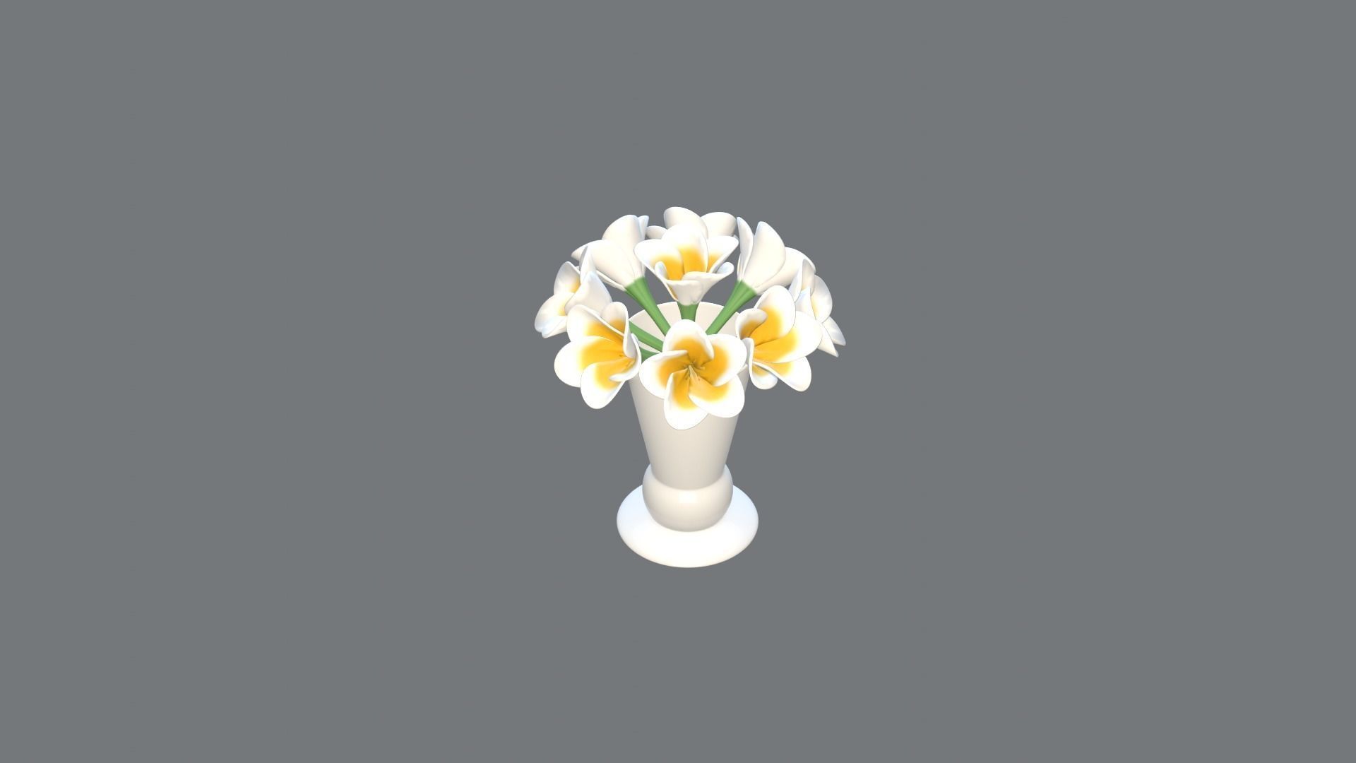 Decor bouquet of flowers in a porcelain vase 1 3D model_27