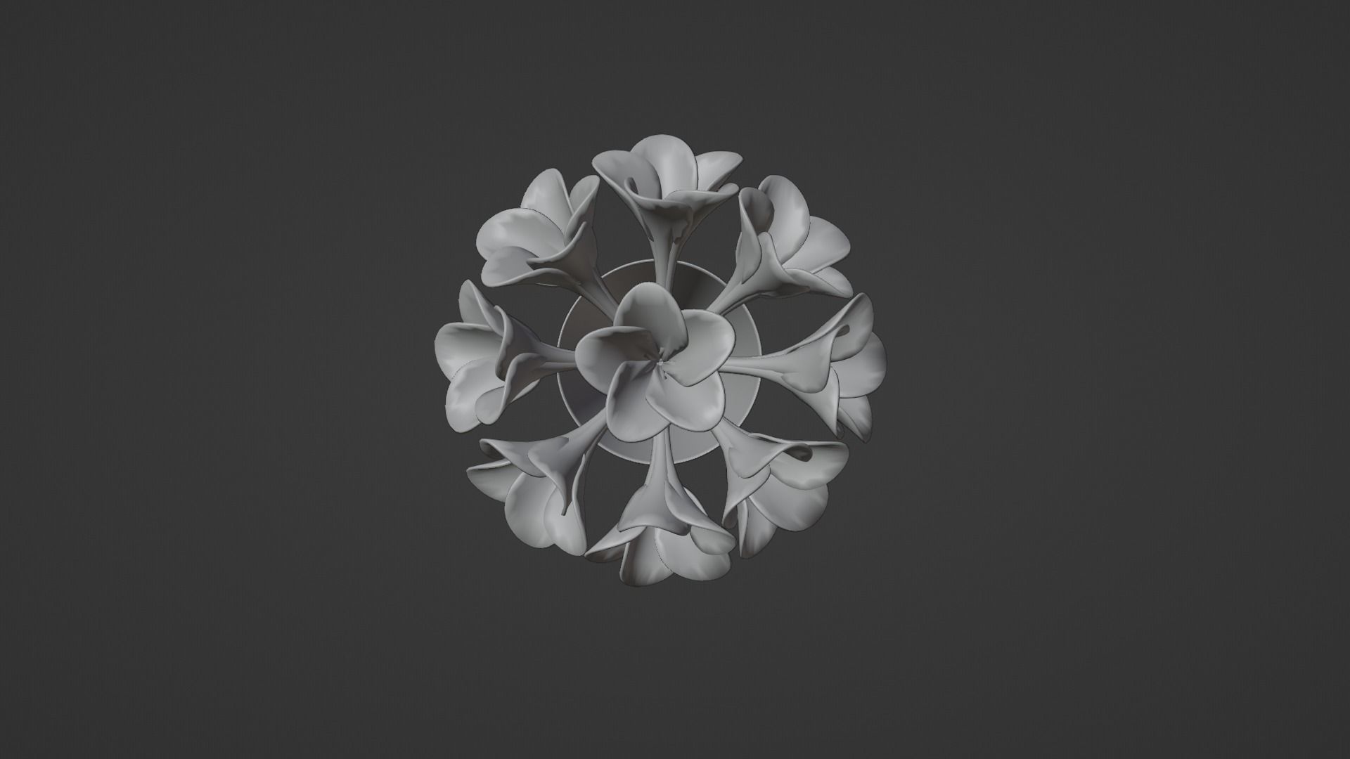 Decor bouquet of flowers in a porcelain vase 1 3D model_10