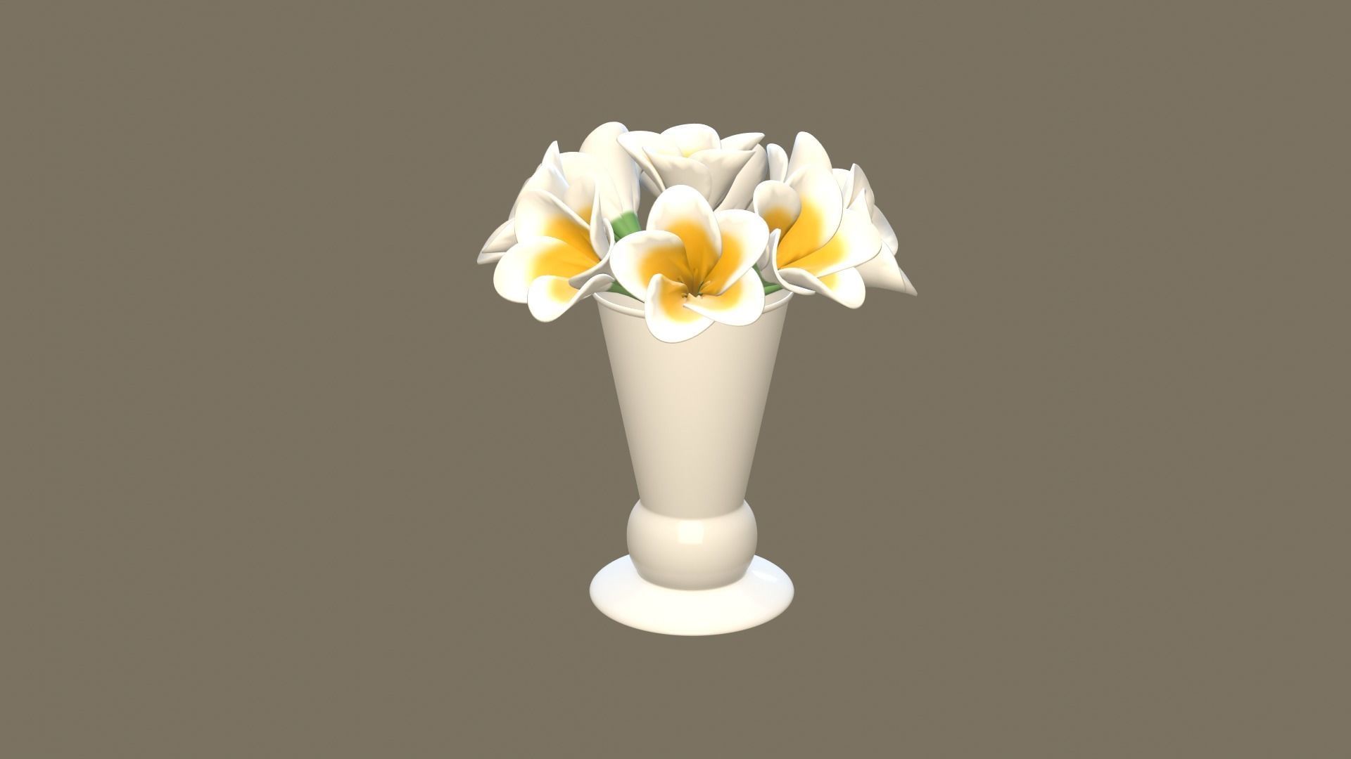 Decor bouquet of flowers in a porcelain vase 1 3D model_29