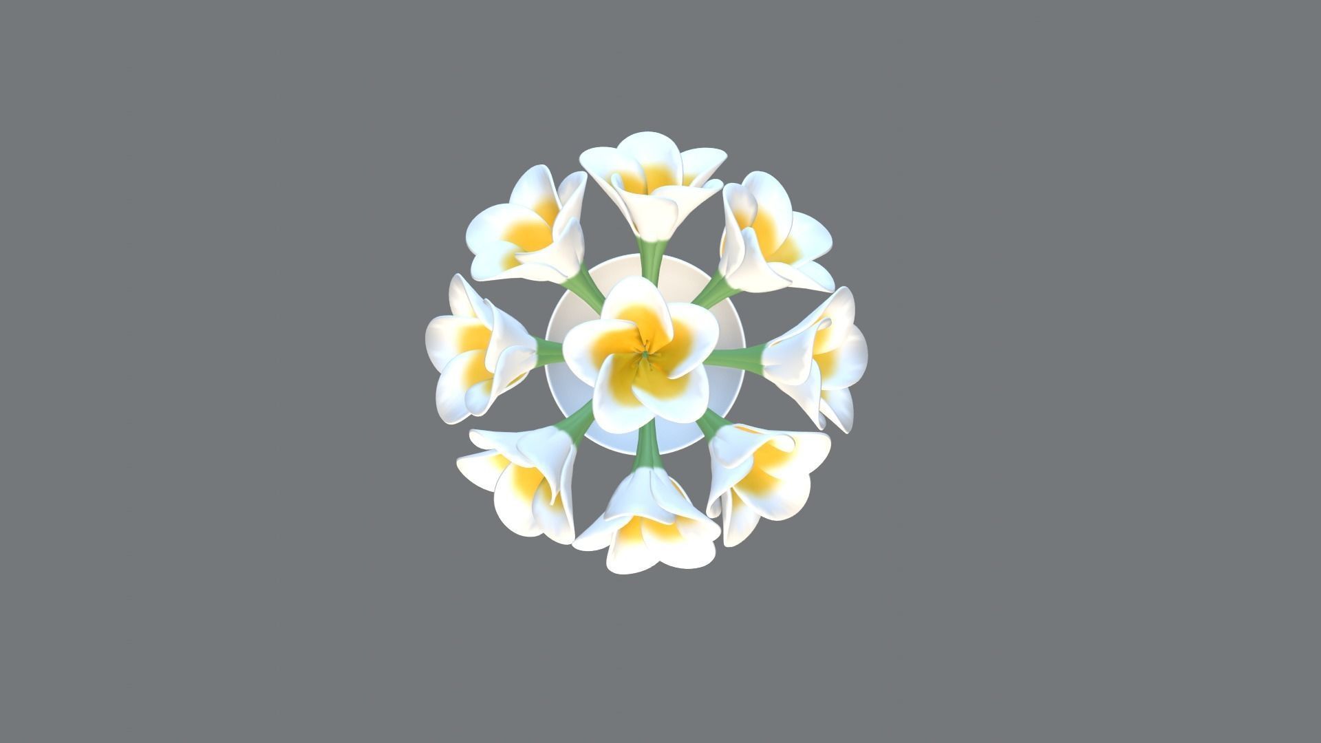 Decor bouquet of flowers in a porcelain vase 1 3D model_12