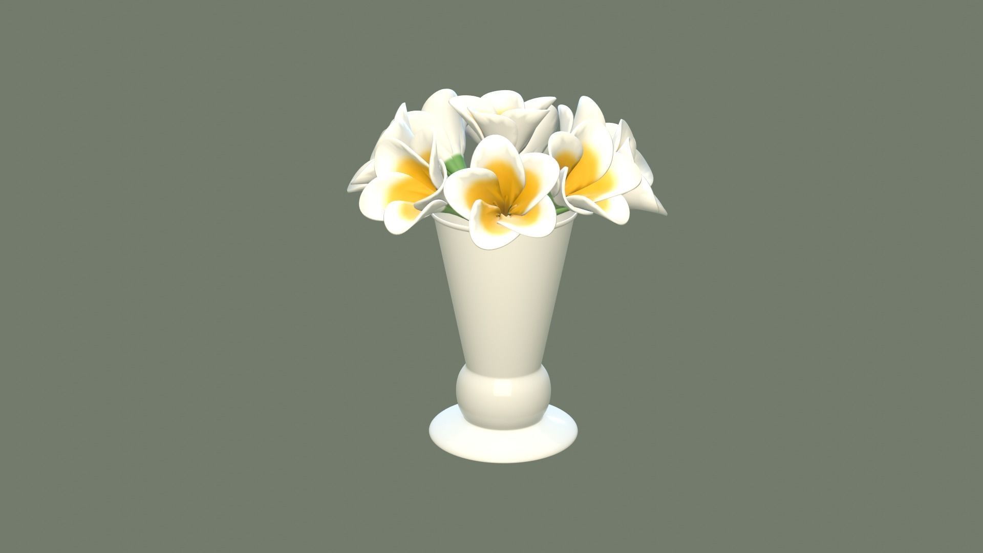 Decor bouquet of flowers in a porcelain vase 1 3D model_28