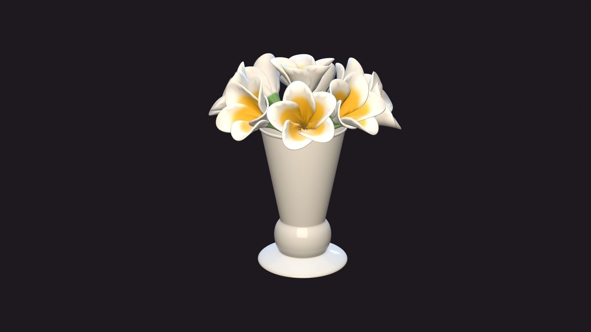 Decor bouquet of flowers in a porcelain vase 1 3D model_32