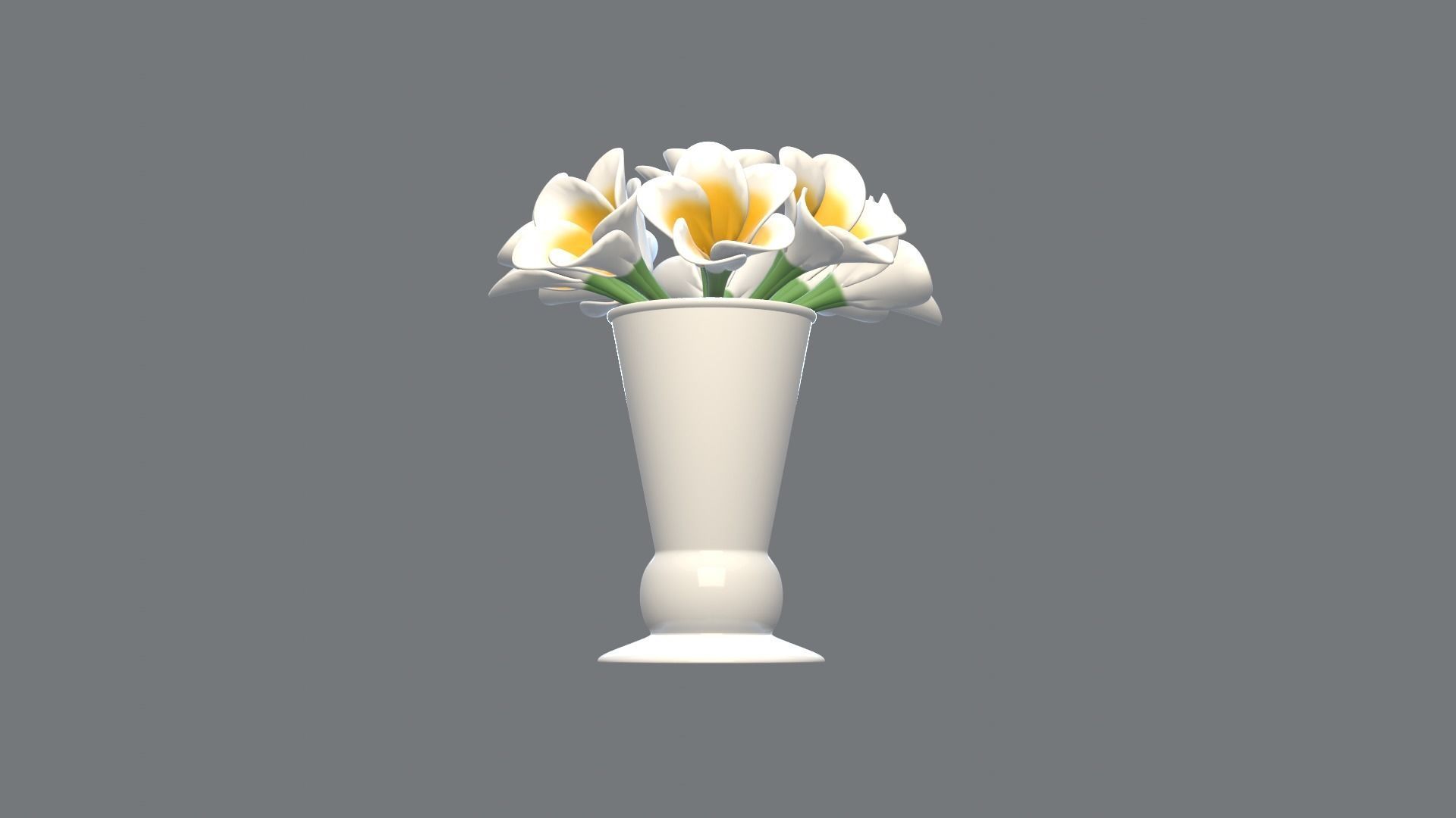Decor bouquet of flowers in a porcelain vase 1 3D model_9