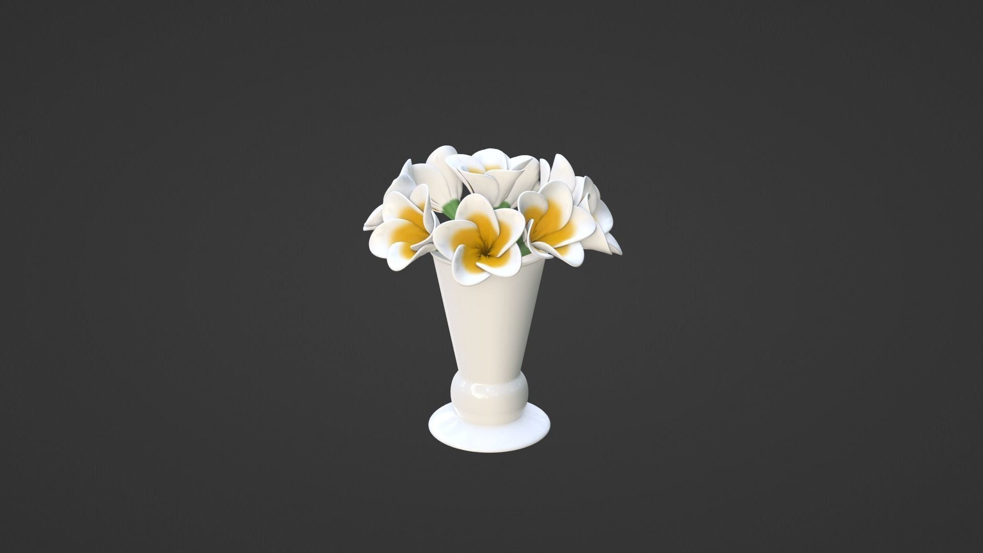 Decor bouquet of flowers in a porcelain vase 1 3D model_2
