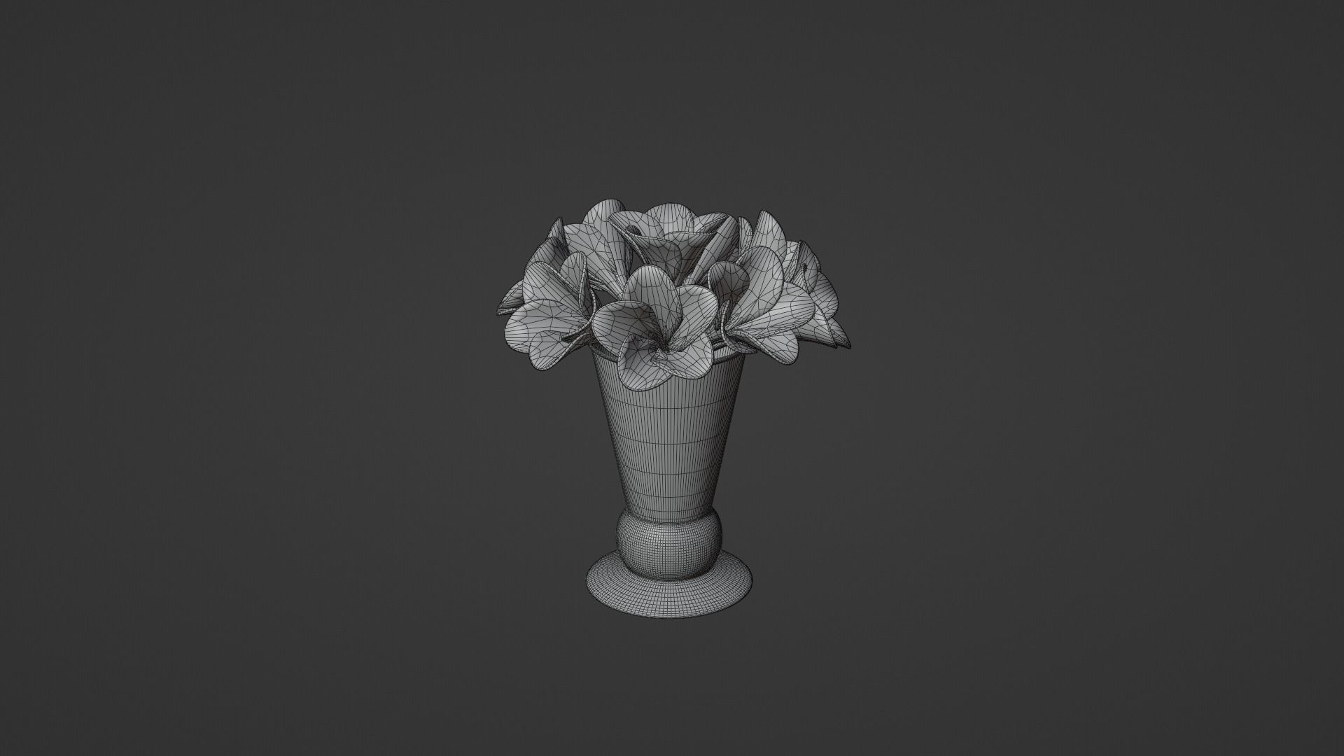 Decor bouquet of flowers in a porcelain vase 1 3D model_4