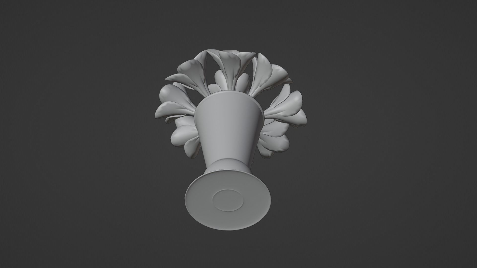 Decor bouquet of flowers in a porcelain vase 1 3D model_13