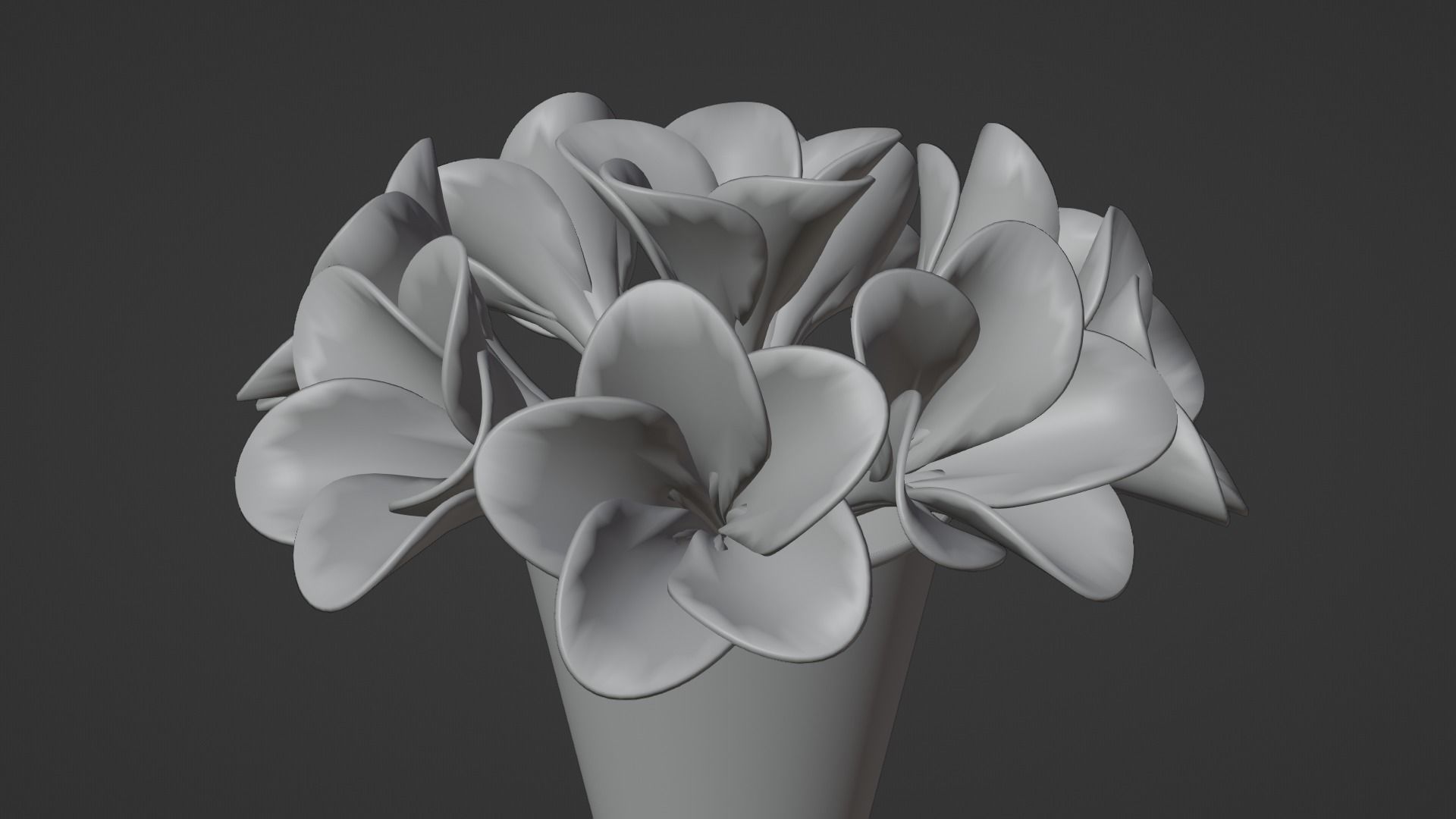 Decor bouquet of flowers in a porcelain vase 1 3D model_23