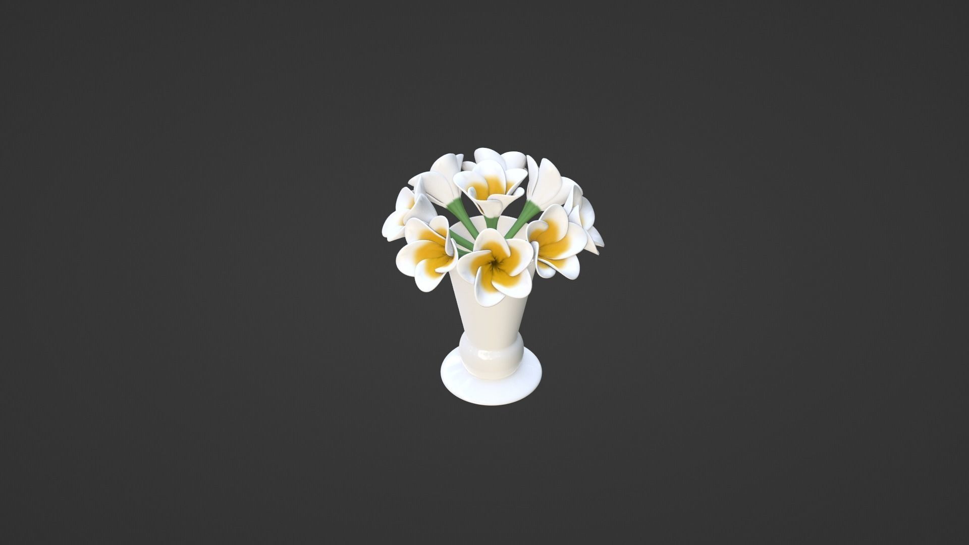 Decor bouquet of flowers in a porcelain vase 1 3D model_26
