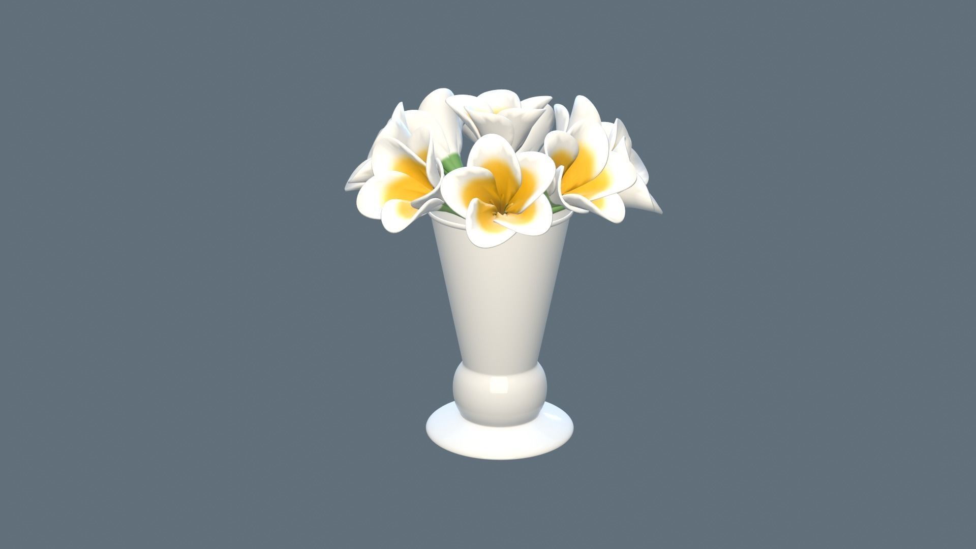 Decor bouquet of flowers in a porcelain vase 1 3D model_31