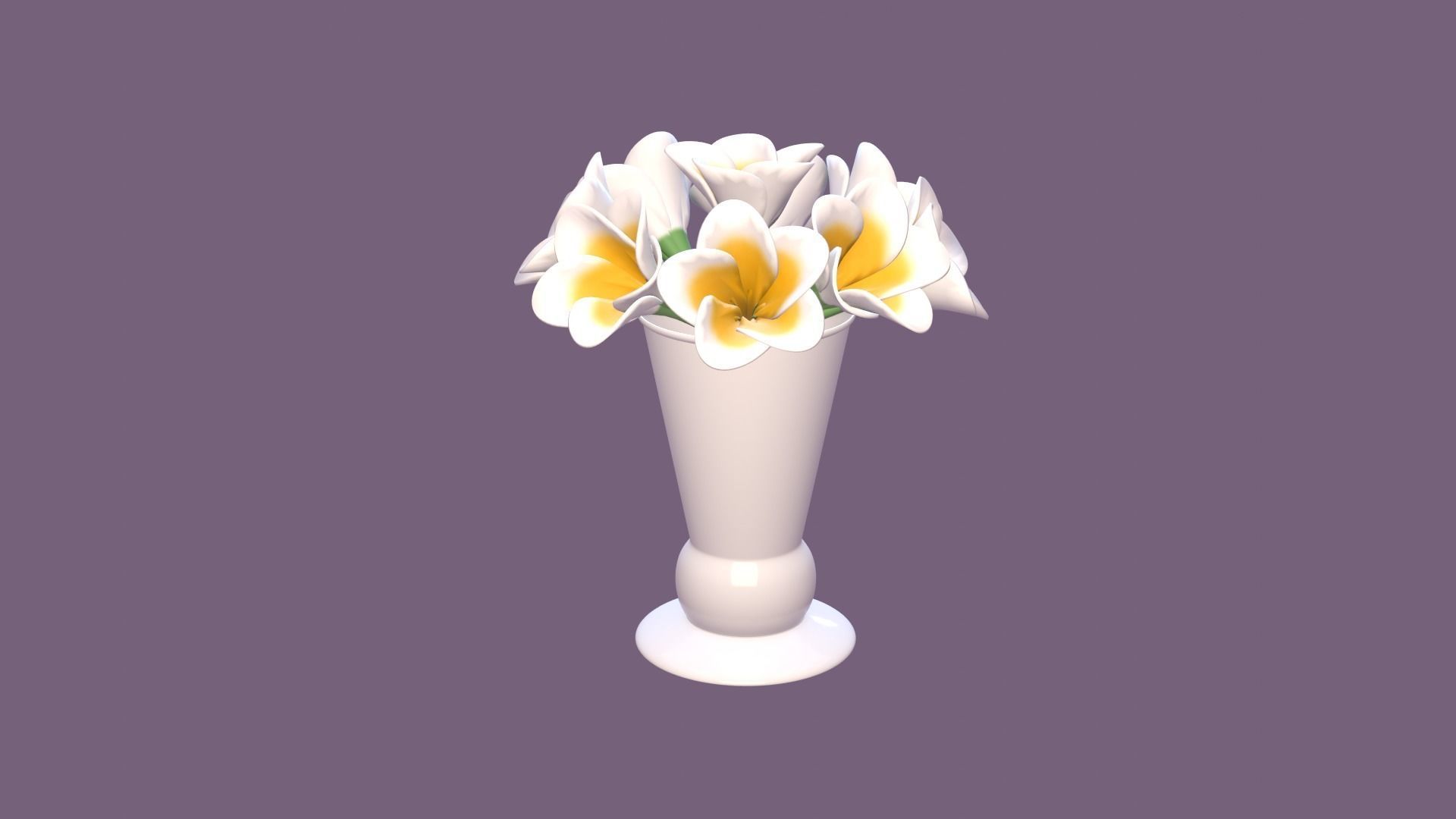 Decor bouquet of flowers in a porcelain vase 1 3D model_5