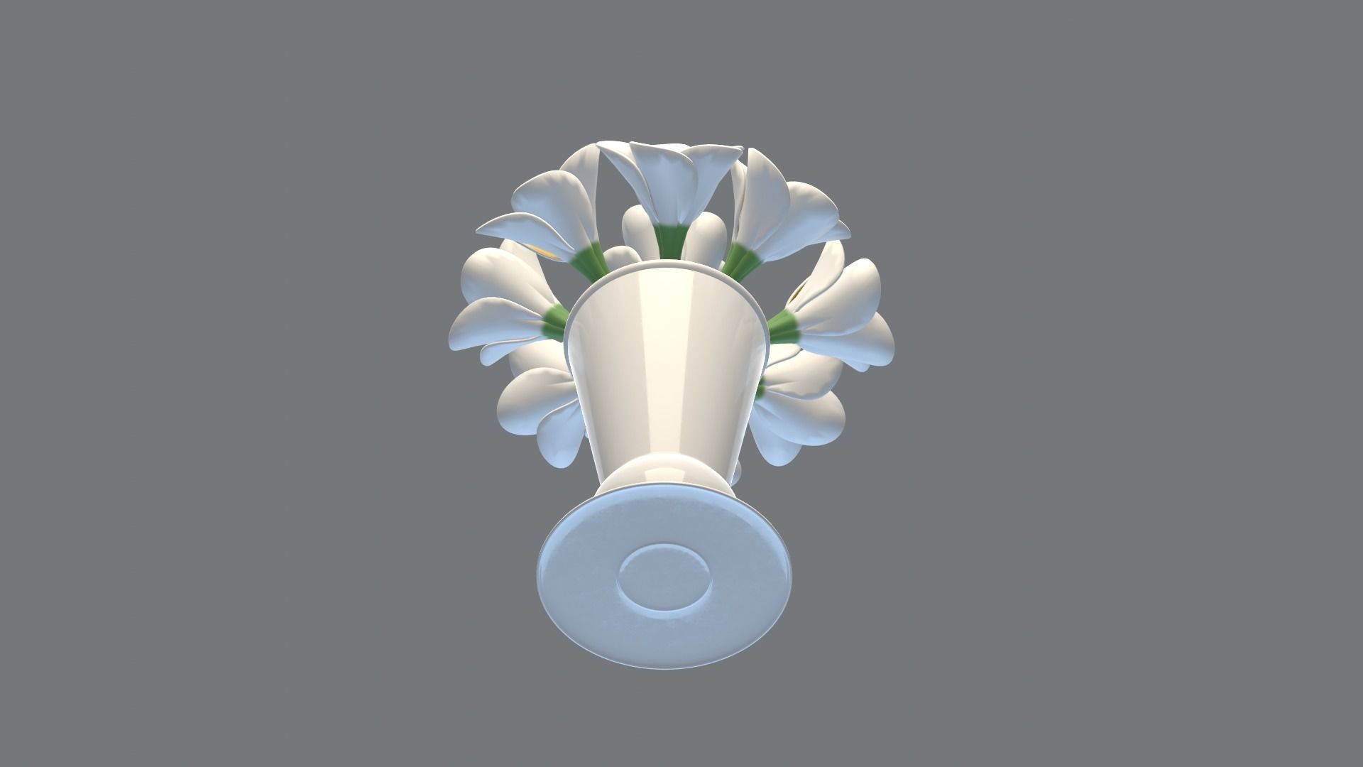 Decor bouquet of flowers in a porcelain vase 1 3D model_15