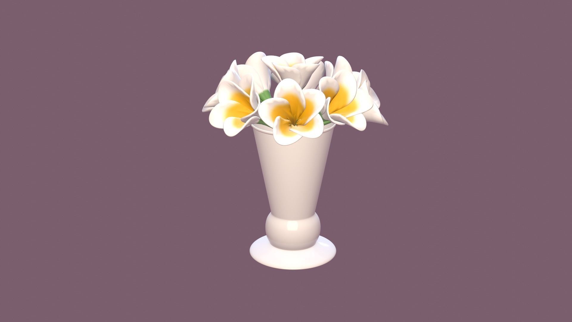 Decor bouquet of flowers in a porcelain vase 1 3D model_30