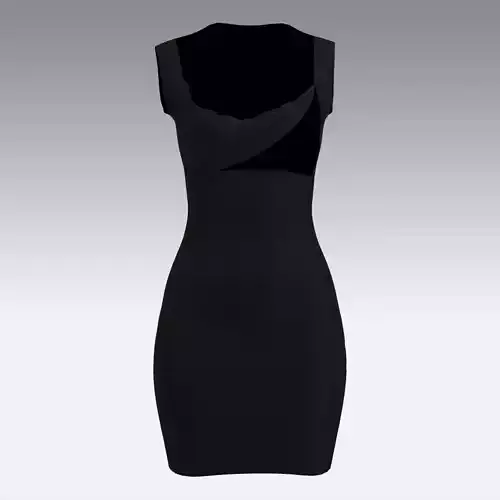 BLACK MATTE DRESS FASHION WOMAN  TWIST  LOOK