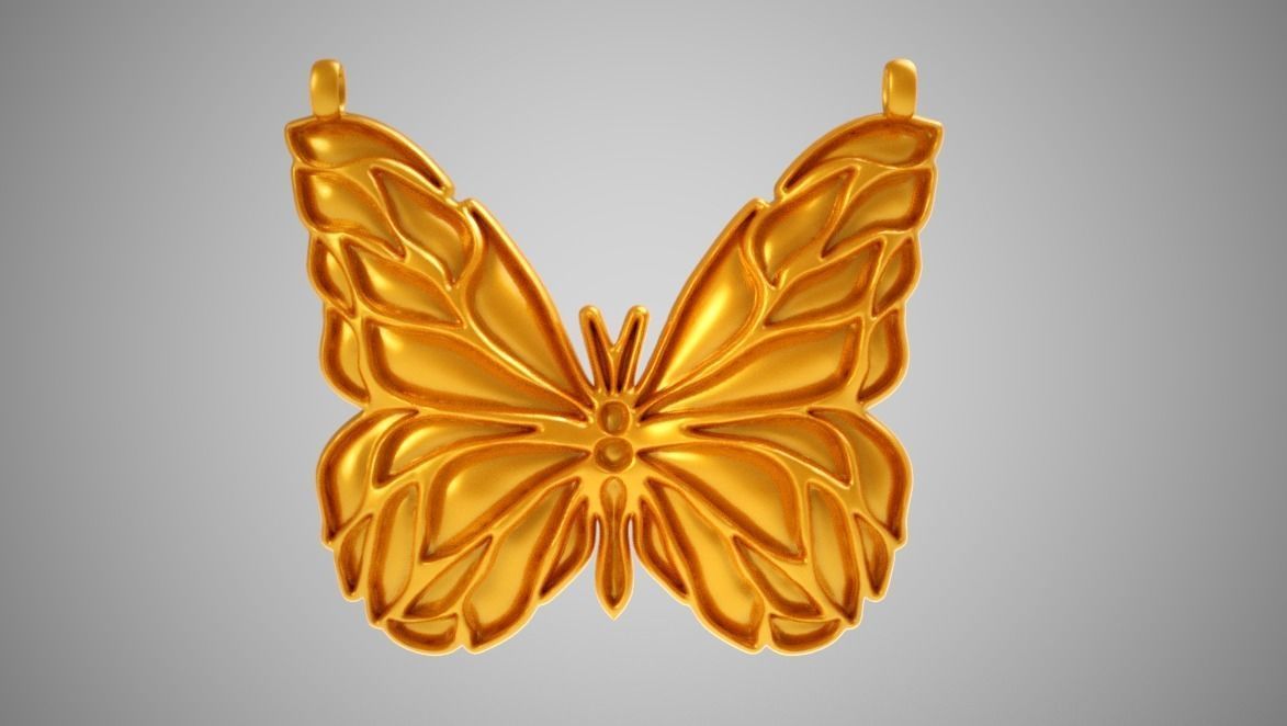 Butterfly Necklace 2 3D print model_2
