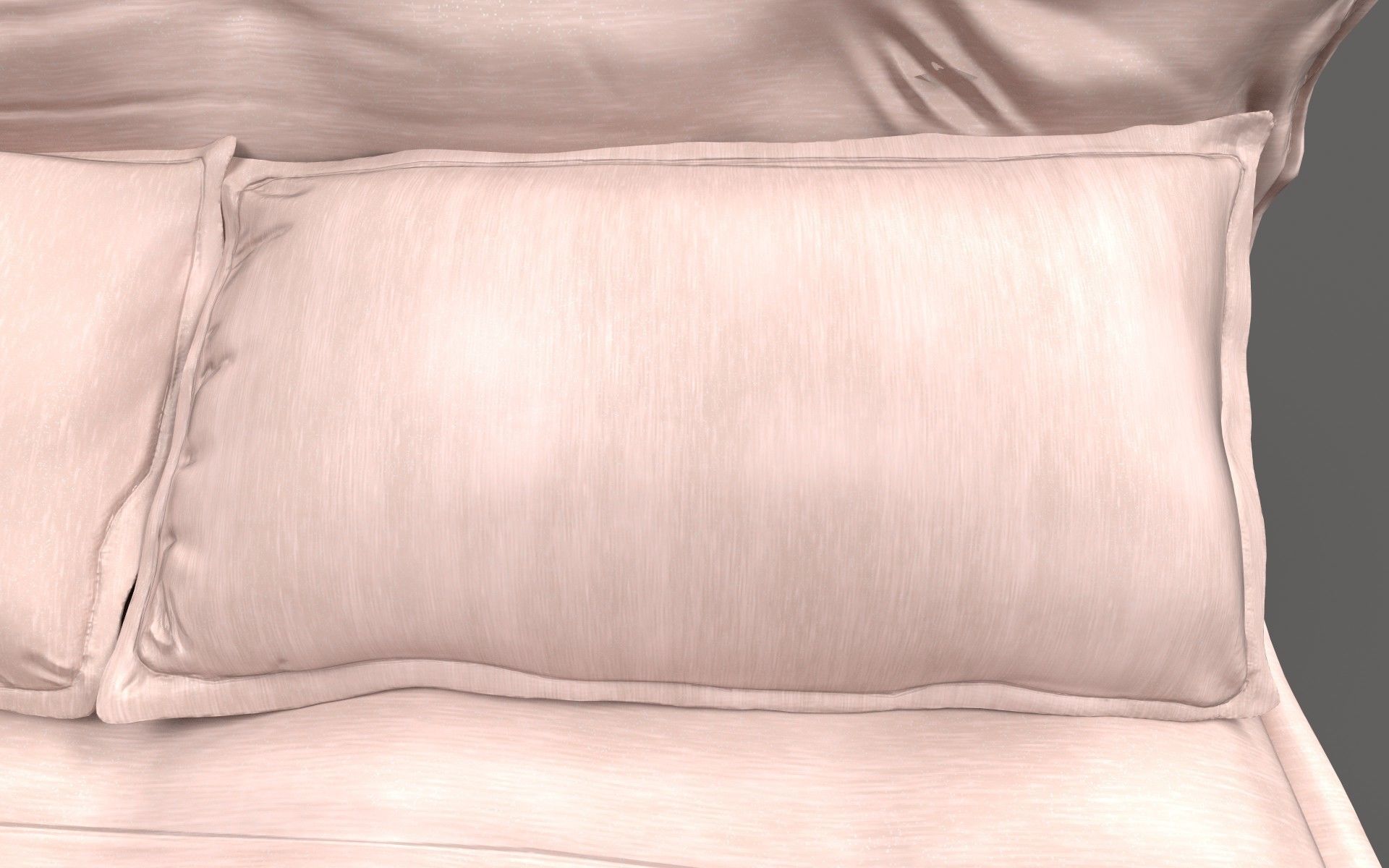 Bed with billows Low-poly 3D model_4