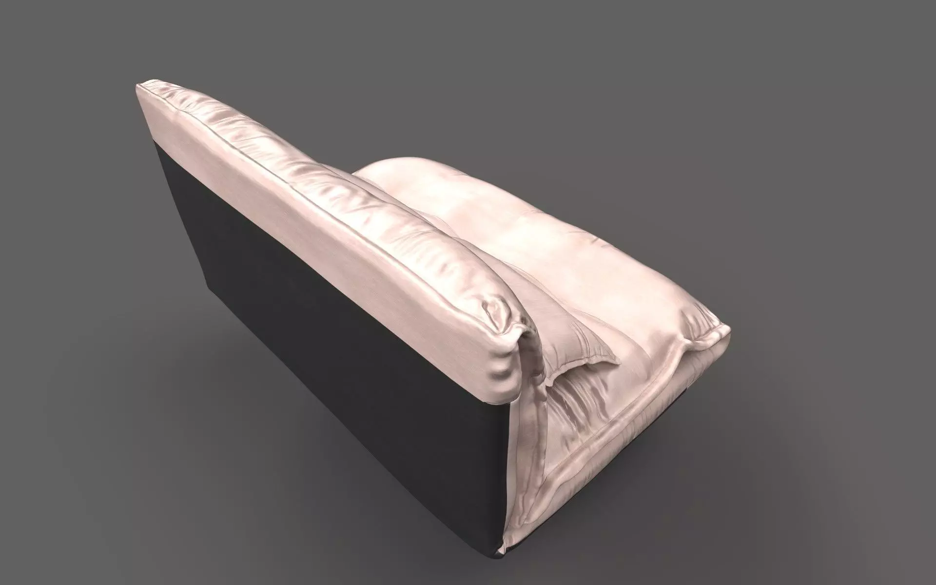 Bed with billows Low-poly 3D model_0