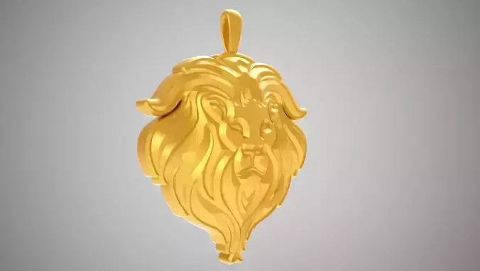 Lion Head Necklace 3D print model