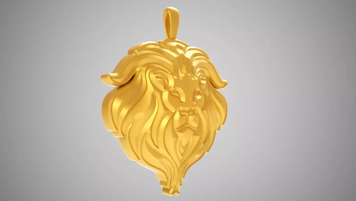 Lion Head Necklace 3D print model