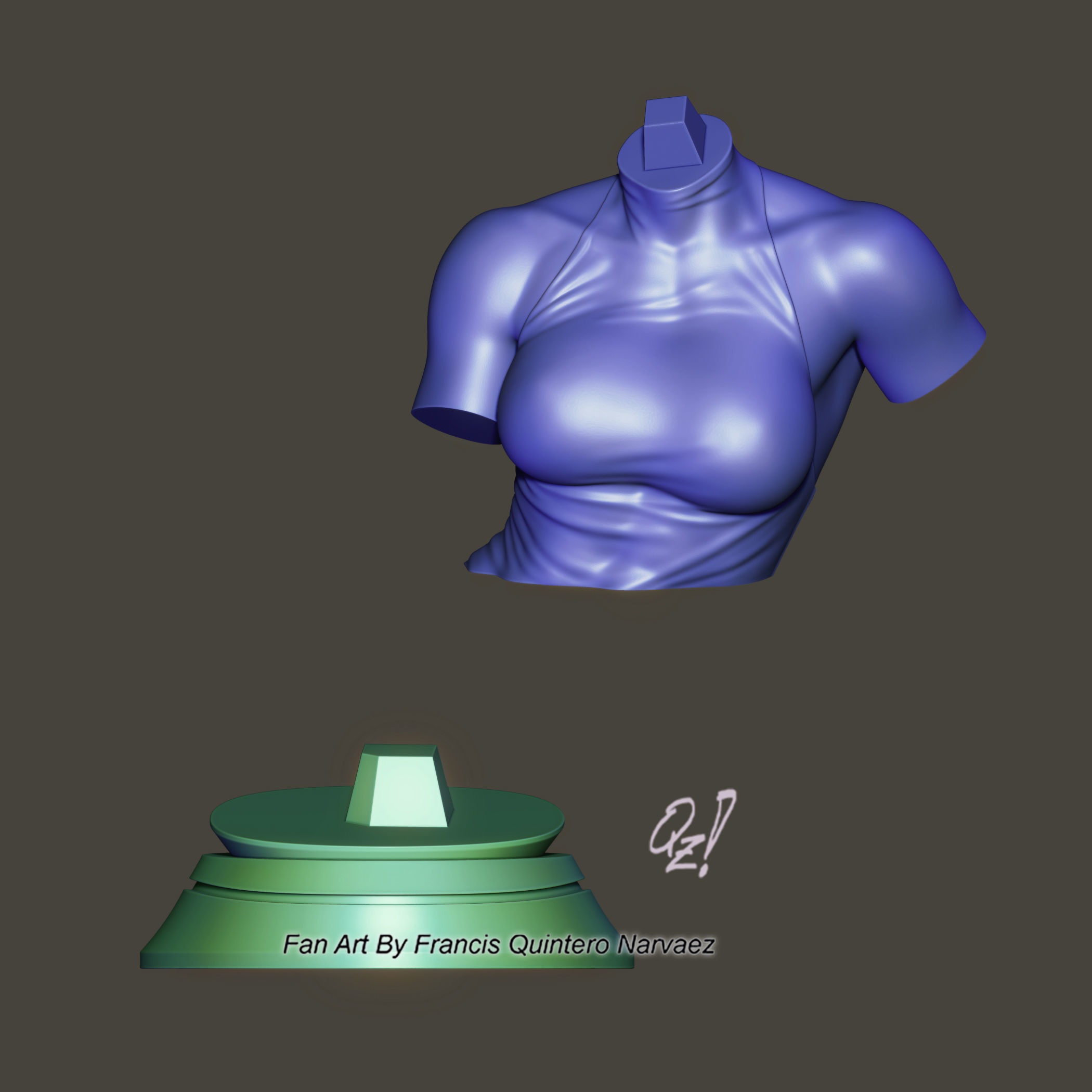 Mystique Bust 3D print model_5