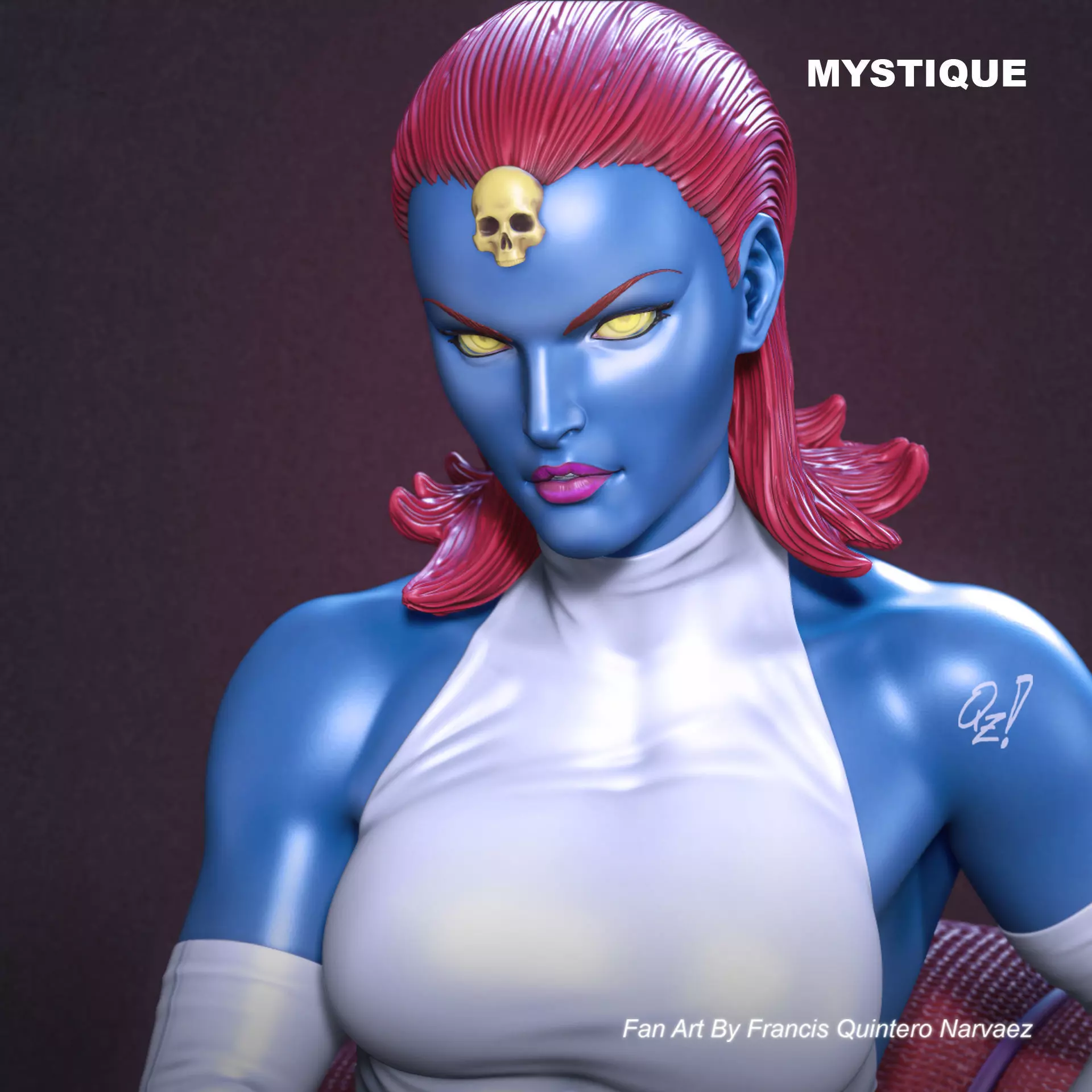 Mystique Bust 3D print model_0