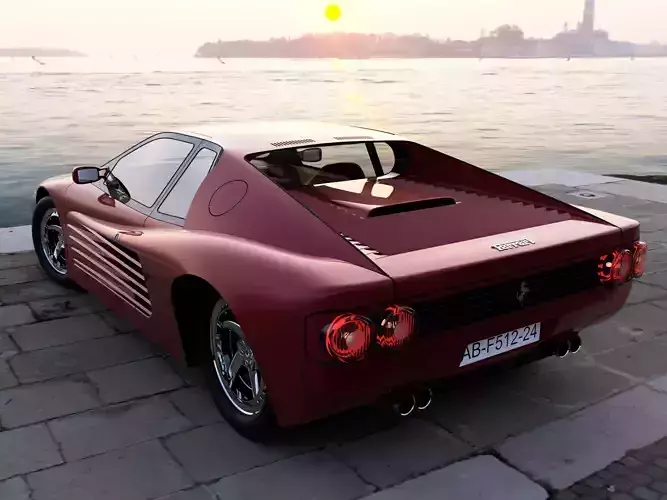 Ferrari 512 Low-poly 3D model