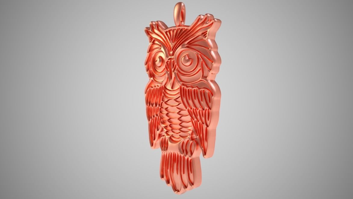 Owl Necklace 2 3D print model_3