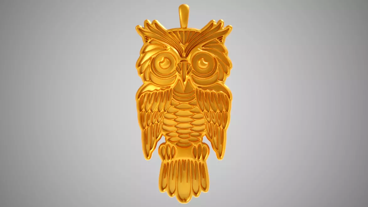 Owl Necklace 2 3D print model_0