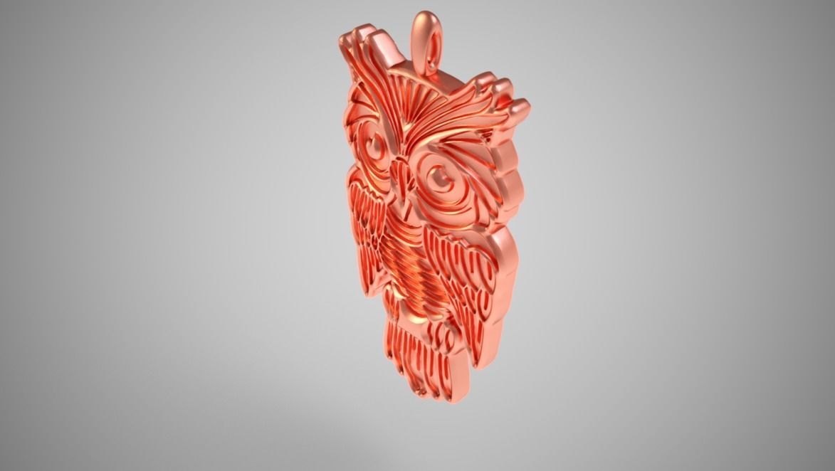 Owl Necklace 2 3D print model_5