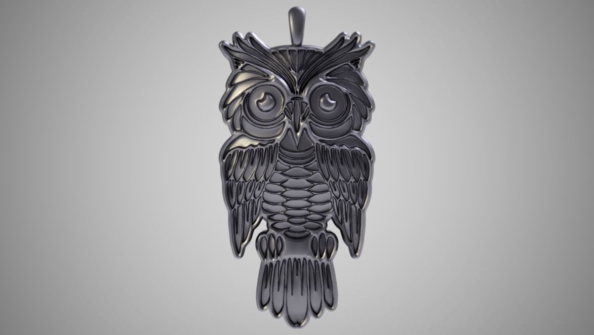 Owl Necklace 2 3D print model_1