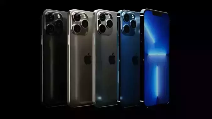 Apple iPhone 13 Pro Max 4 Colors 3D model
