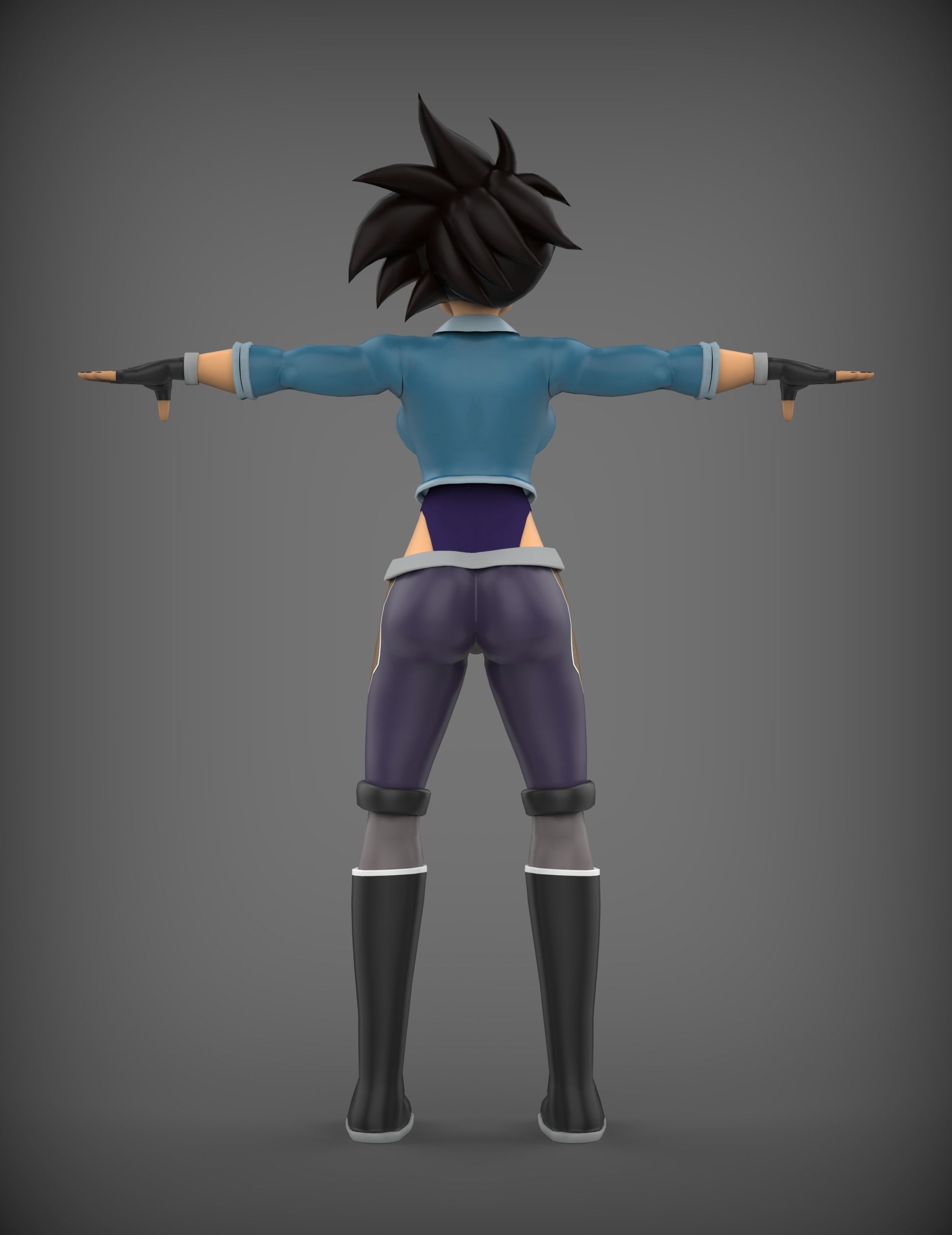 Bella Saiyan low-poly game model Low-poly 3D model_2