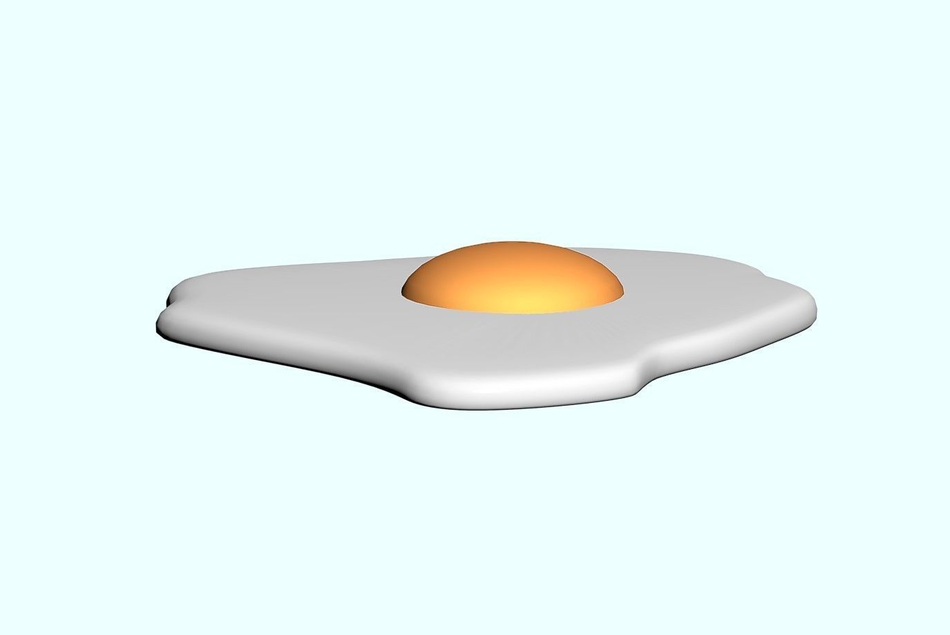 Fried Egg 3D model_2