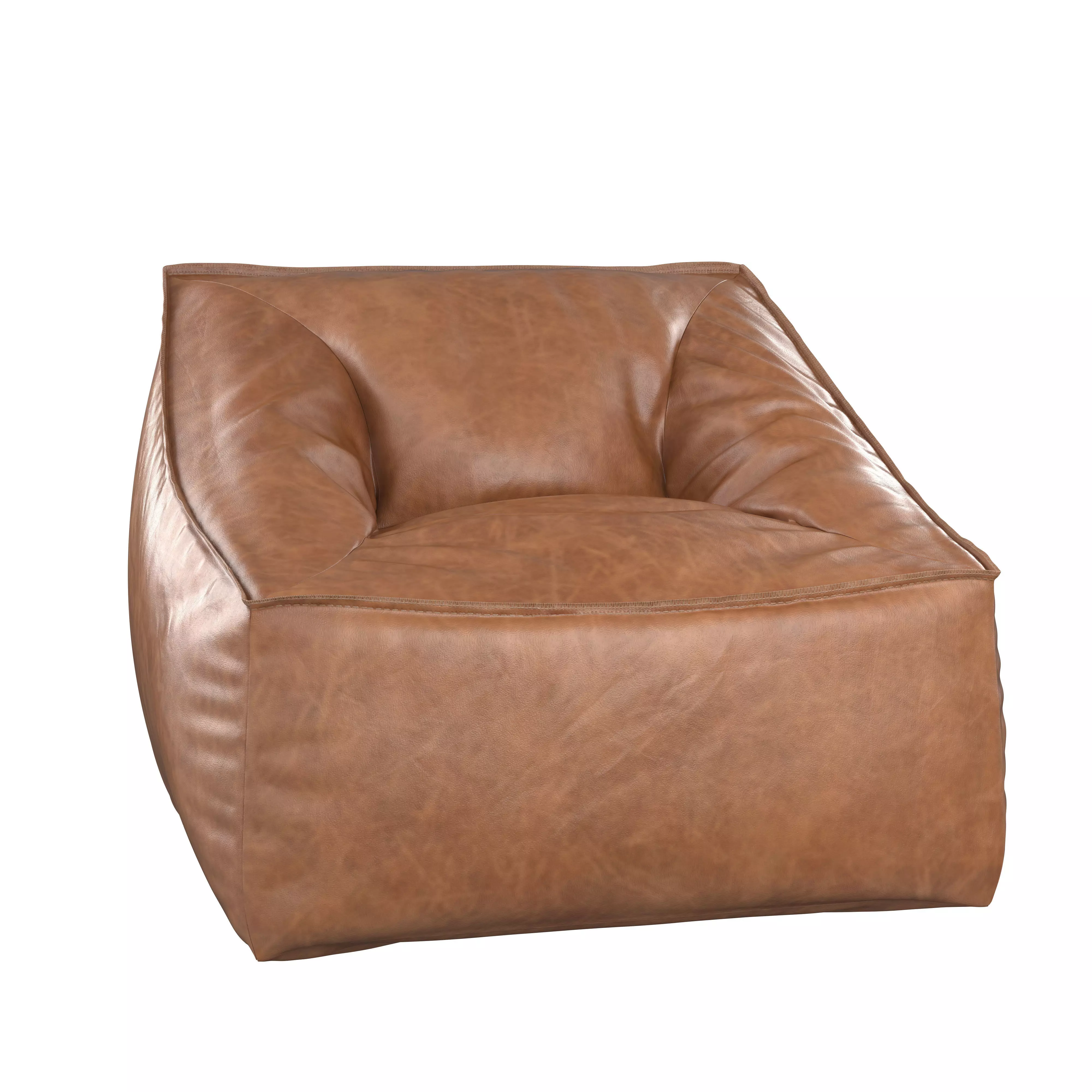 Pbteen Vegan Leather Caramel Modern Lounger 3D model