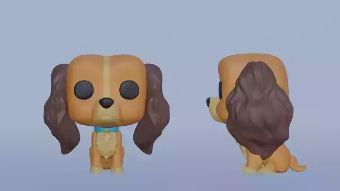 Printable Lady Funko from Lady and the Tramp 3D print model