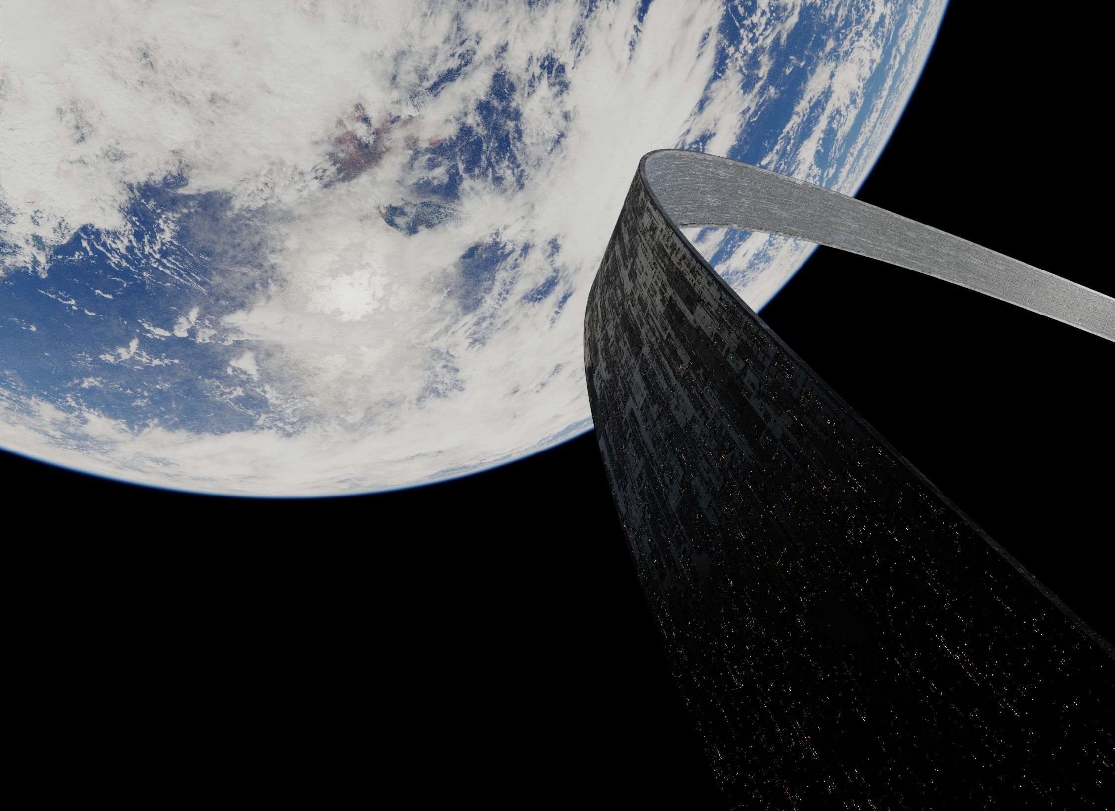 Giga Ring Space Station - Blender Cycles 3 3D model_2