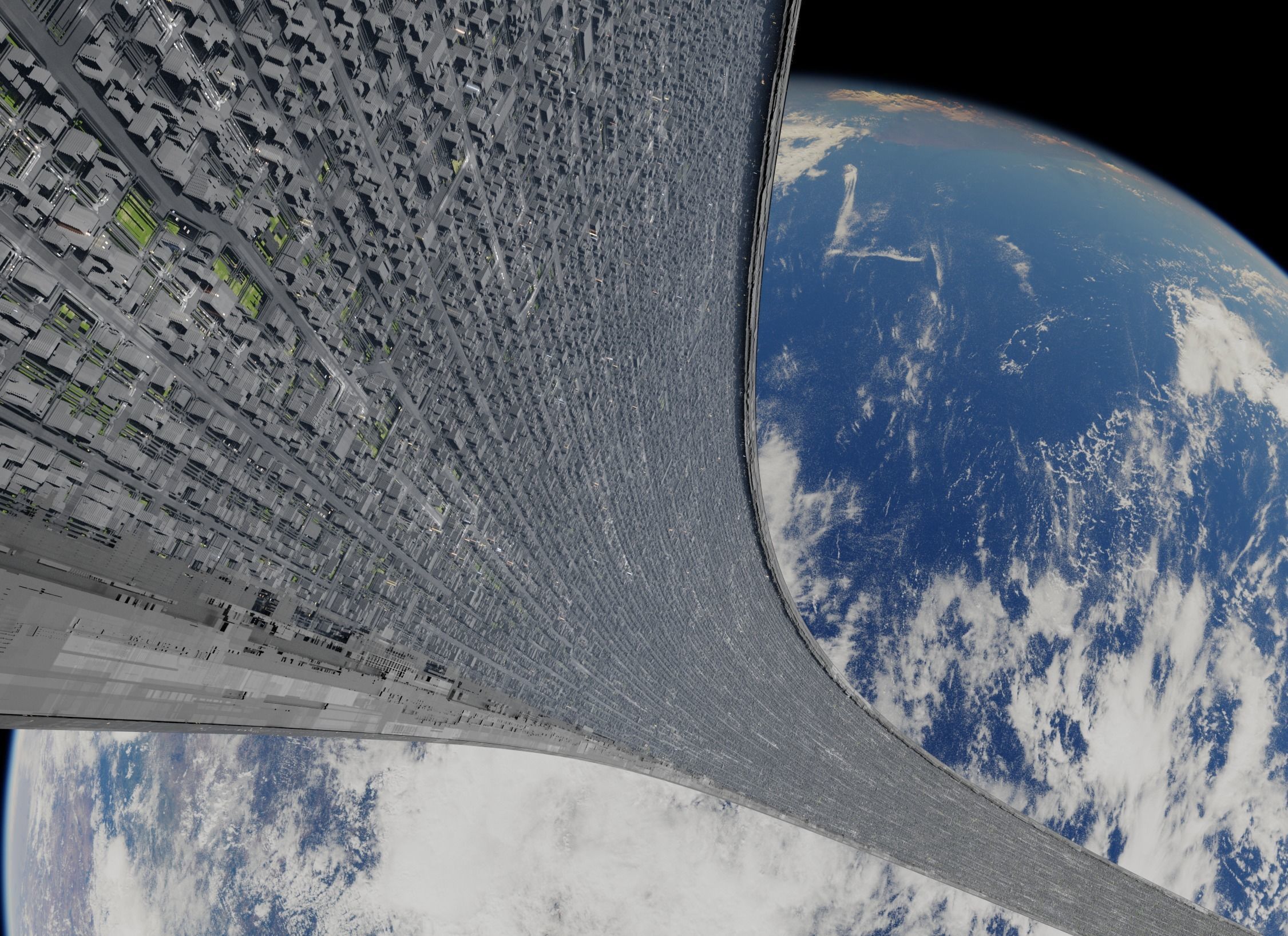 Giga Ring Space Station - Blender Cycles 3 3D model_1