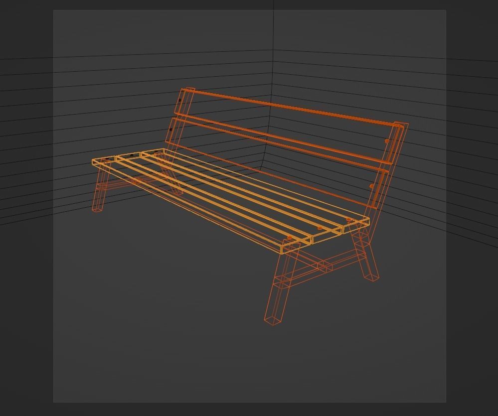 LOW POLY BENCH park Free low-poly 3D model_2