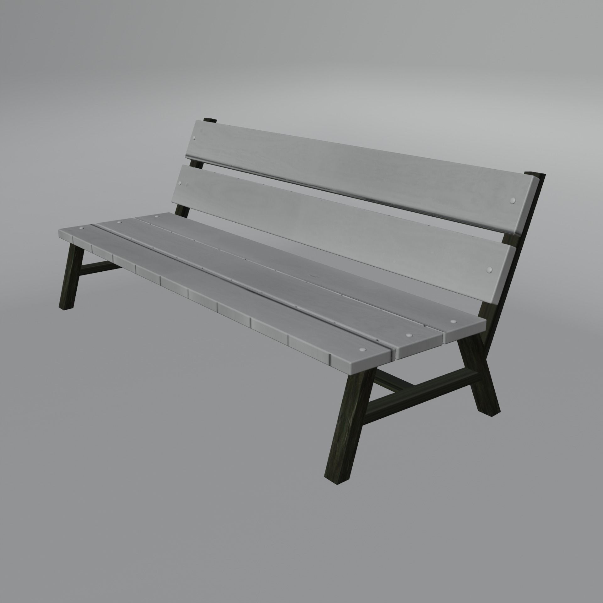 LOW POLY BENCH park Free low-poly 3D model_1
