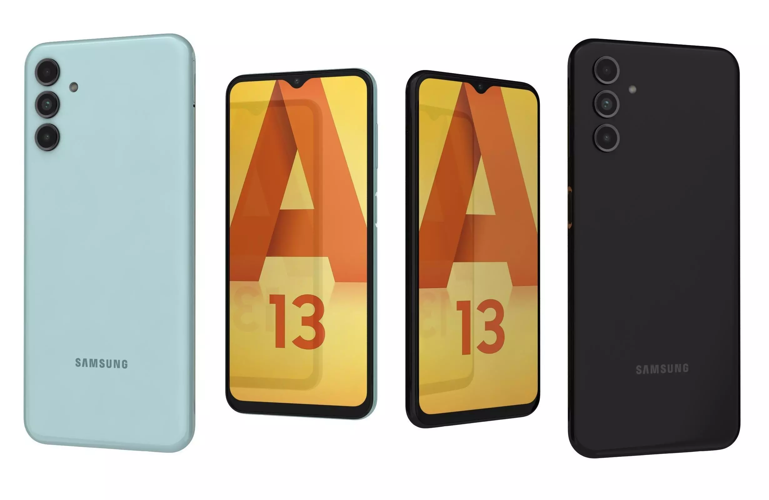 Samsung Galaxy A13 Black And Green 3D model_0