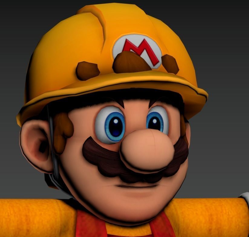 Super Mario Builder-Rig-VR-AR Low-Poly 3D Model Low-poly 3D model_4