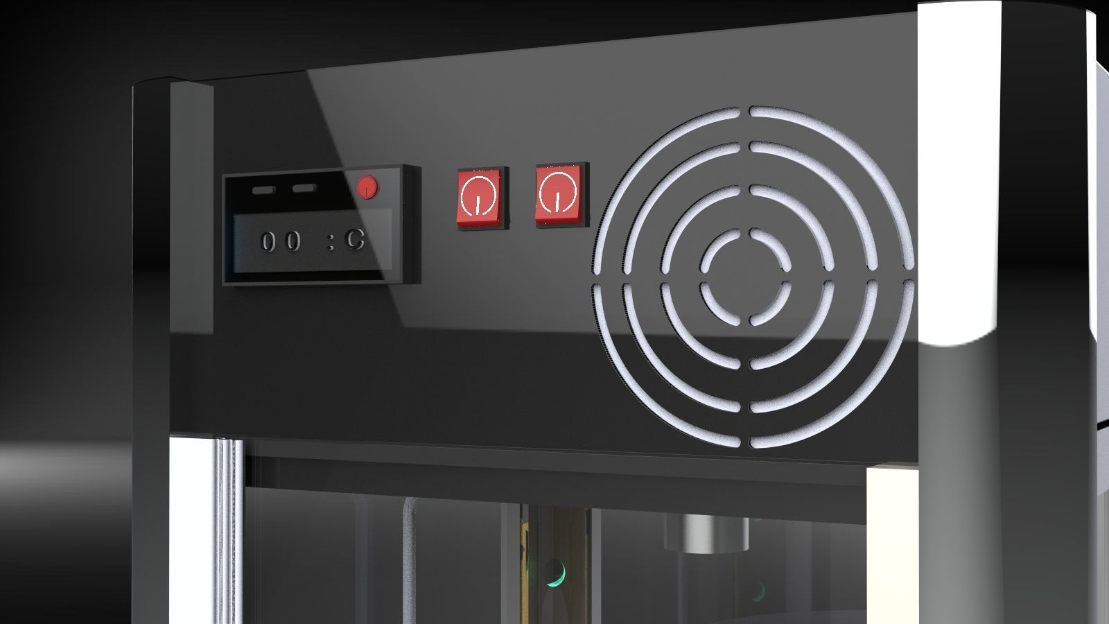 fridge05 glass display cabinet with shelves 3D model_17