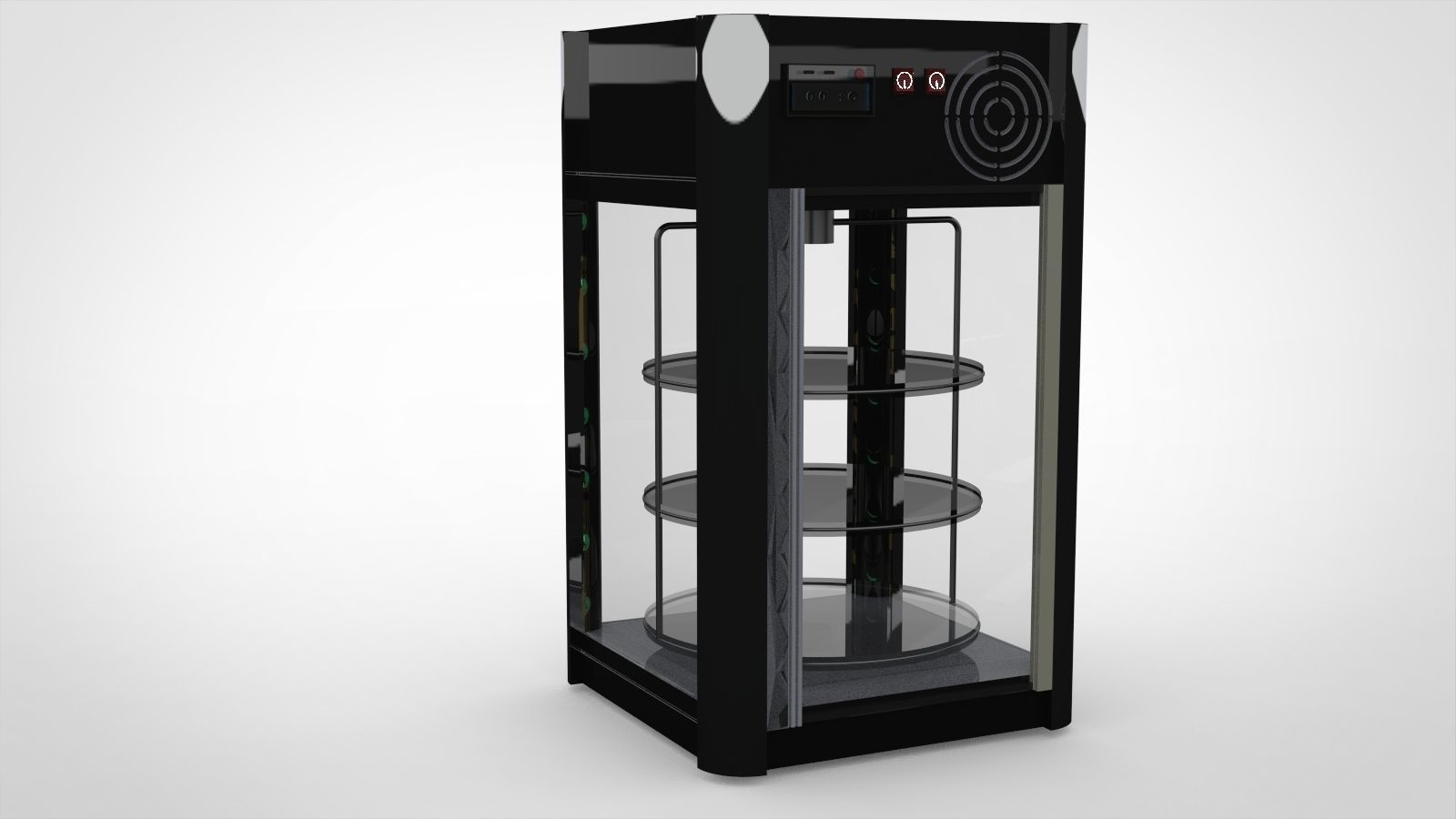 fridge05 glass display cabinet with shelves 3D model_22