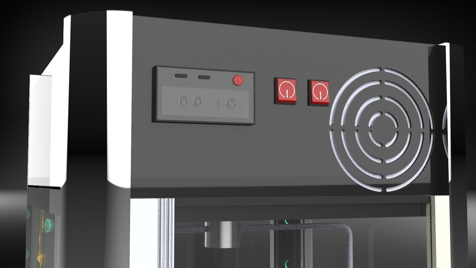 fridge05 glass display cabinet with shelves 3D model_14