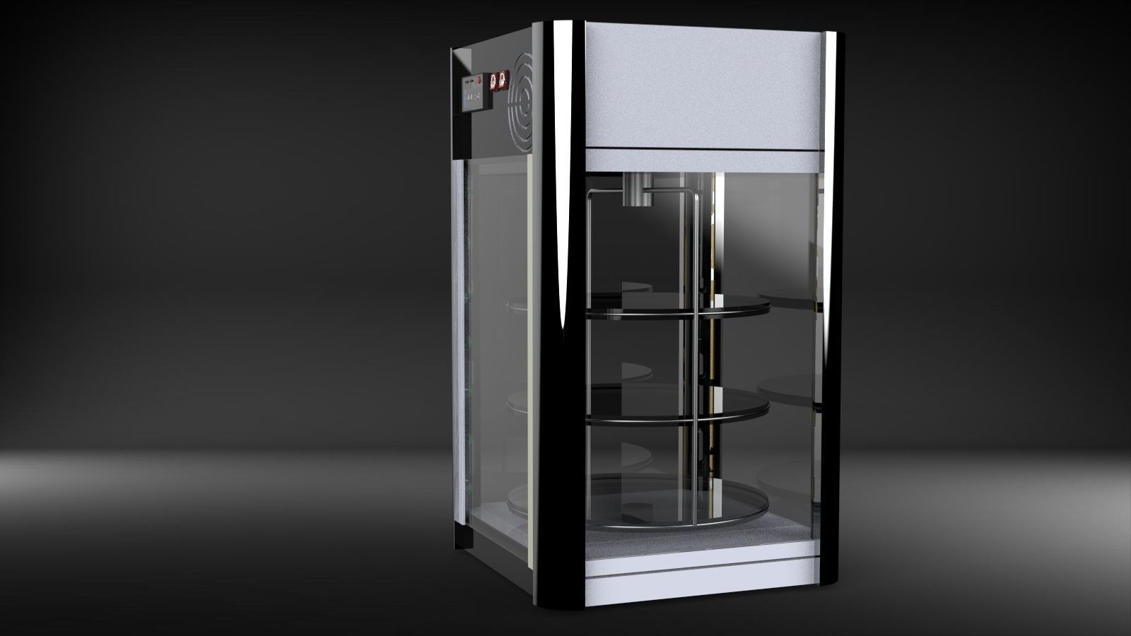 fridge05 glass display cabinet with shelves 3D model_23