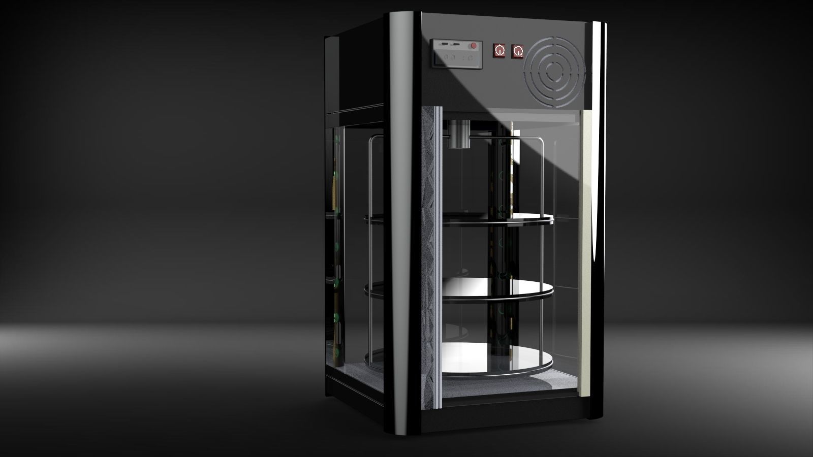 fridge05 glass display cabinet with shelves 3D model_16