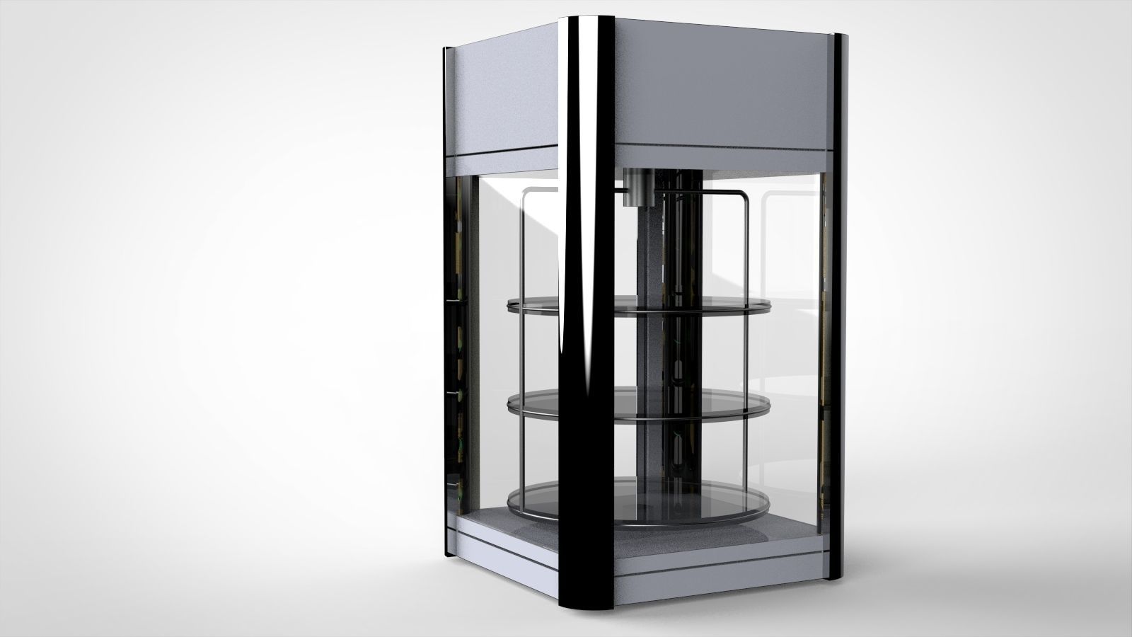 fridge05 glass display cabinet with shelves 3D model_21