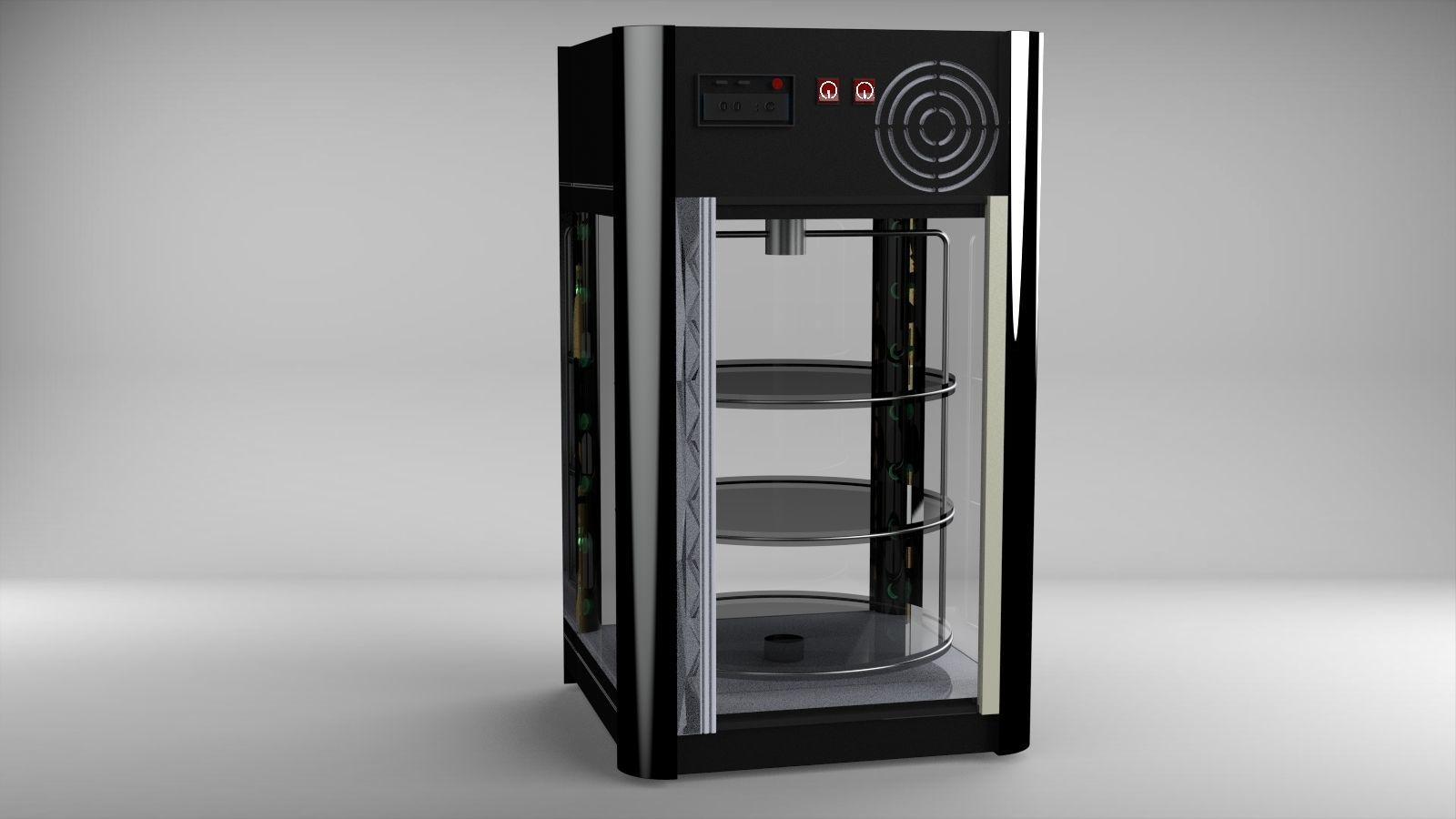 fridge05 glass display cabinet with shelves 3D model_12