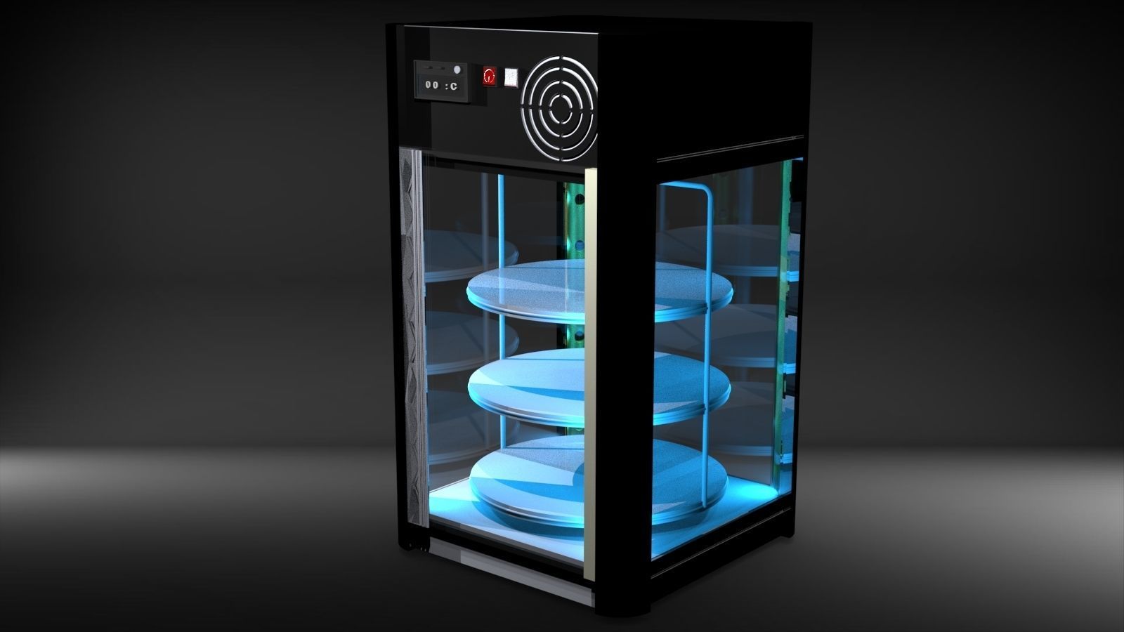 fridge05 glass display cabinet with shelves 3D model_19