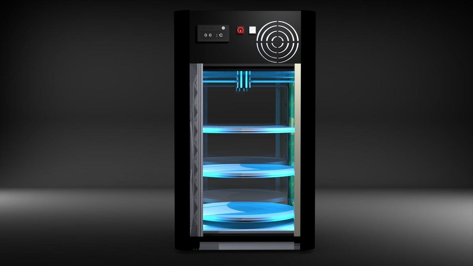fridge05 glass display cabinet with shelves 3D model_18