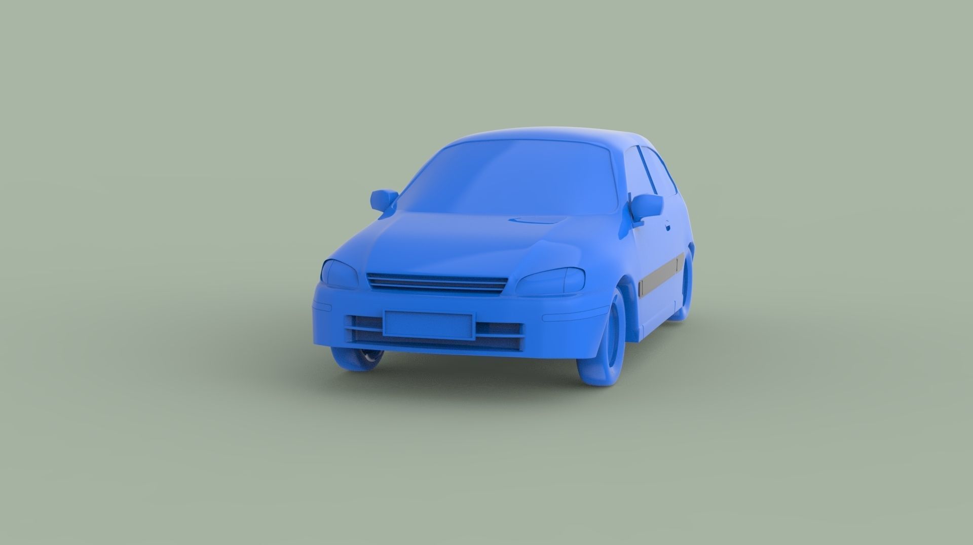 Toyota Starlet 1998 for 3D Print Model and High poly Model 3D print model_1